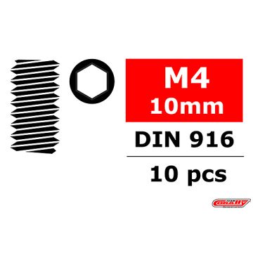 Team Corally Steel Set Screws M4 X 10mm Hex 10 Pcs