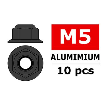 Team Corally Aluminium Nylstop Nut M5 Flanged Gun Metal