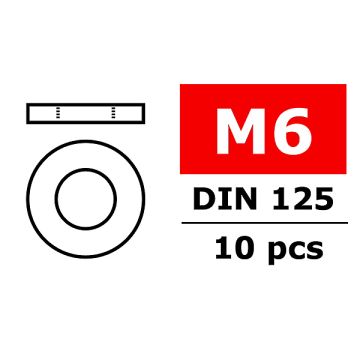 Team Corally Washer M6 Galvanized Steel 10 Pcs