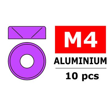 Team Corally Aluminium Washer For M4 Flat Head Screws Od=