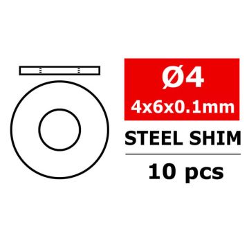 Corally Steel Metric Shim 4x6x0,1mm 10 Pcs