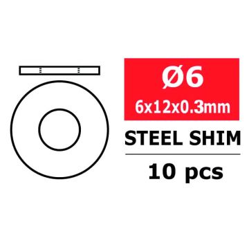 Corally Steel Metric Shim 6,0x12x0,3mm 10 Pcs