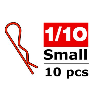 Corally Body Clips 45 Bent Sm All Red 10 Pcs