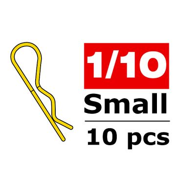 Corally RC Car Body Clips 45 Bent Small Gold 10 Pcs