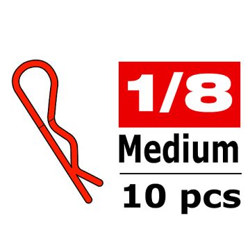 Corally Body Clips 45 Bent Me Dium Red 10 Pcs