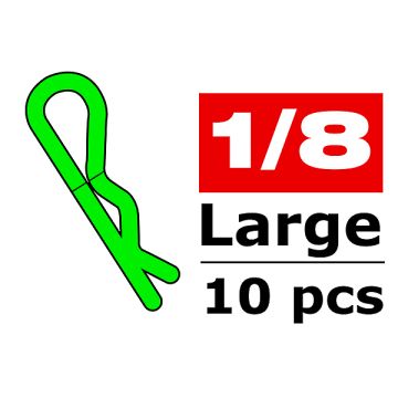 Corally Body Clips 45 Bent La Rge Green 10 Pcs