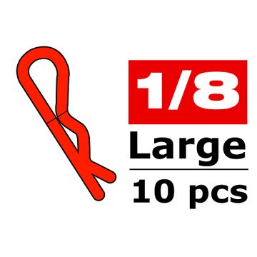 Corally Body Clips 45 Bent La Rge Red 10 Pcs