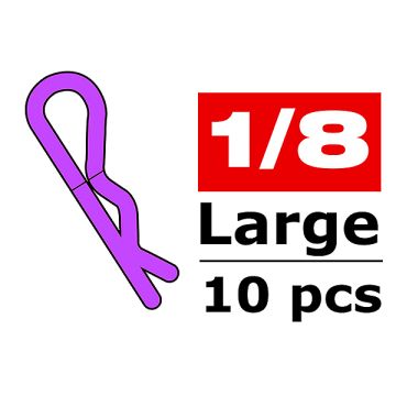 Corally Body Clips 45 Bent La Rge Purple 10 Pcs