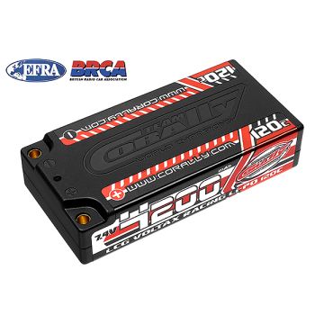 Corally Voltax 120c Lipo Batte Ry 4200mah 7.4v Lcg Shorty 2S 4mm Bullit