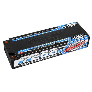 Corally Xcelerated Lipo Battery 100C 7200mah 2S 7.4v Stick