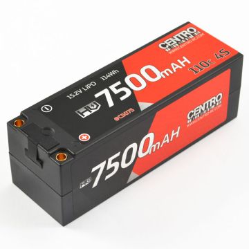 Centro 7500mAh 4S 15.2v HV 110C Hard Case RC Car LiPo Battery w/5mm Connectors
