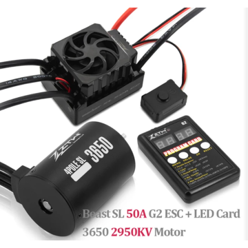ZTW Beast SL 1/10 RC Car 3650 2950KV Brushless Motor & 50A G2 2S - 3S ESC Combo