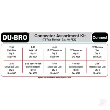 Dubro Connectors Assortment Kit (73 piece set) For RC Model Planes