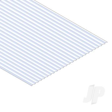Evergreen 12x24in (30x60cm) Corrugated Metal Siding Plastic Sheet .040in (1.0mm) Thick .030in Groove Spacing