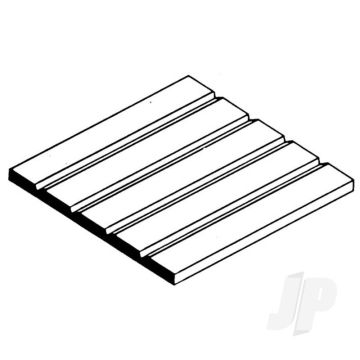 Evergreen 6x12in (15x30cm) Passenger Car Siding Plastic Sheet .030in (0.75mm)