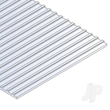 Evergreen 6x12in (15x30cm) Seam Roofing Plastic Sheet .040in (1.0mm) Thick 1/4in Groove Spacing