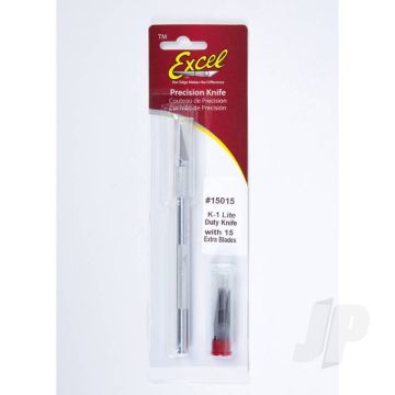 Excel K1 Knife, Light Duty Round Aluminium with Safety Cap, 15x #11 Blades
