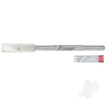 Excel K1 Knife, Light Duty Round Aluminium with Safety Cap, 6x Assorted Blades