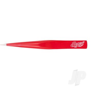 Excel Hollow Handle Fine Point Tweezers, Red