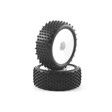 Fastrax 'Stub' 1/10th Buggy Front Tyres Pre-Mounted on Dish Wheels (2) FAST0046