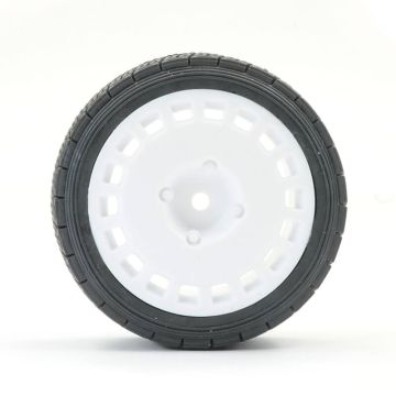 Fastrax 1/10th Rally Angle Tyre/Wheel Set White (4)