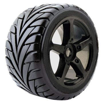FASTRAX 1:8 TRUGGY EAGLE MTD 5-SPOKE BK CHROME 0 OFFSET(PR)