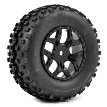 FASTRAX 1:10 SC ROCK BLOCK MTD 5-SPOKE BLACK (SLASH FR)