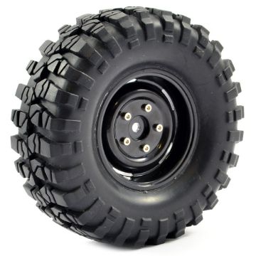 FASTRAX 1:10 CRAWLER SAWBLOCK 1.9 SCALE STEEL WHEEL 108MM BLACK (2)