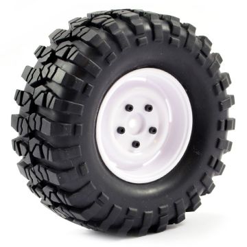 FASTRAX 1:10 CRAWLER SAWBLOCK 1.9 SCALE STEEL WHEEL 108MM (WHITE)