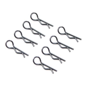 FASTRAX Small Body Clips for 1/10 RC Model Cars (8) - Black