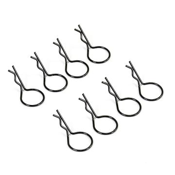 Fastrax Big Large Body Clips Pins (8) for RC Model Cars - Black