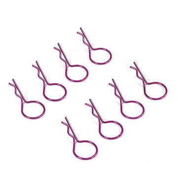 Fastrax Big Large Body Clips Pins (8) for RC Model Car - Metallic Purple
