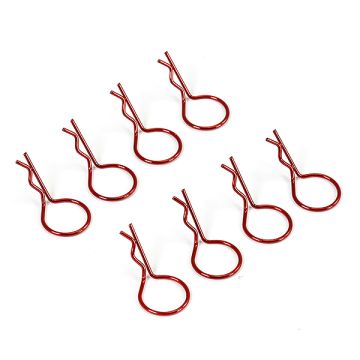 Fastrax Big Large Body Clips Pins (8) for RC Model Car - Metallic Red