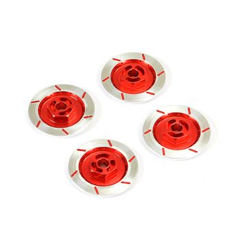 Fastrax RC Scale Model Car Aluminium Disc Brake W/Wheel Hex (4pc) - Red