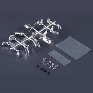 Fastrax RC Scale Model Car Chrome Wing Mirror Set 6 Types