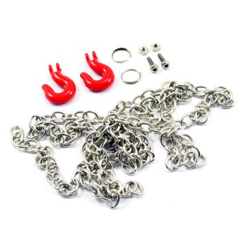 Fastrax RC Scale Model Car Metal Hook & Steel Chain Set 800mm