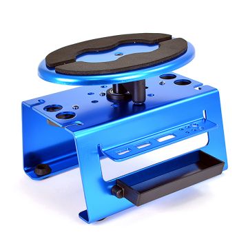 Fastrax Deluxe Aluminium Rotating 1/10 1/8 RC Car Maintenance Stand - Blue
