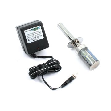 Fastrax 2100mah Glow Starter and Charger For Nitro Engines - EU 2 Pin Plug