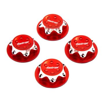 Fastrax Antidust 17mm Serrated Aluminium Wheel Nuts (4) - Red