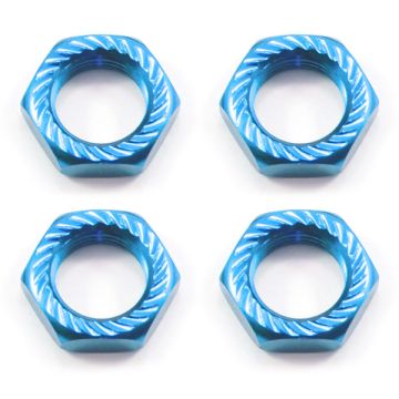 Fastrax 17mm X 1.0 Blue Serrated Wheel Nuts fits RC8 (4Pcs)