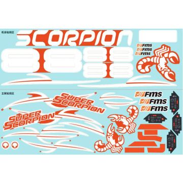 FMS 90mm Super Scorpion V2 Orange Decal Sheet