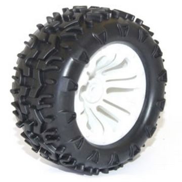 FTX Carnage Mounted Wheel/Tyre Complete Pair - White