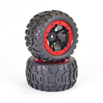FTX Tracer Monster Truck Red Wheel/Tyres Complete (Pair)