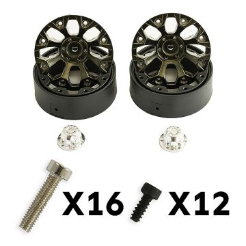 FTX Texan 1/10 8-Spoke Black Beadlock Wheel (Pr)