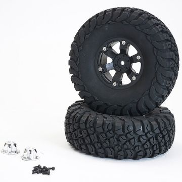 FTX Texan 1/10 Mounted Tyres O N 6-Spoke Beadlock Wheels (Pr)