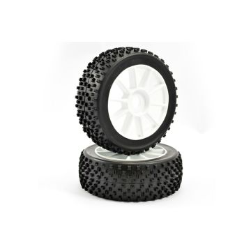 Fastrax 1/8th Buggy Maths Tyres Pre-Mounted on 10 Spoke Wheels Set of 2
