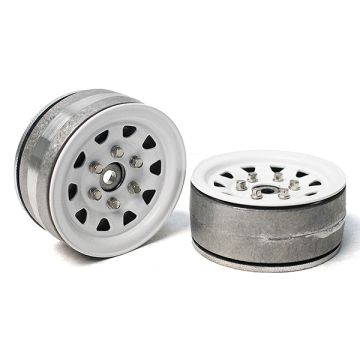 Gmade 1.9 SR04 Beadlock Wheels (Gloss White) (2)