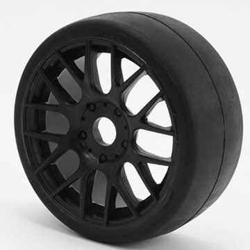 Sweep 1/8th GT R2 Pro Compound Slick Glued 45deg/Black Wheels (2) for RC Cars