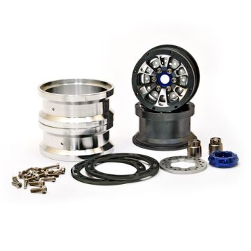 HoBao OFNA DC-1 CNC Aluminium  Beadlock 1.9" 6-Spoke Wheels Black (2)