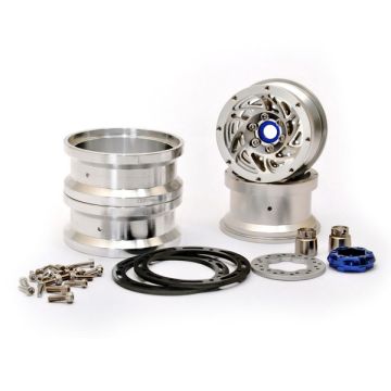 HoBao OFNA DC-1 CNC Aluminium  Beadlock 1.9" Wheels Silver